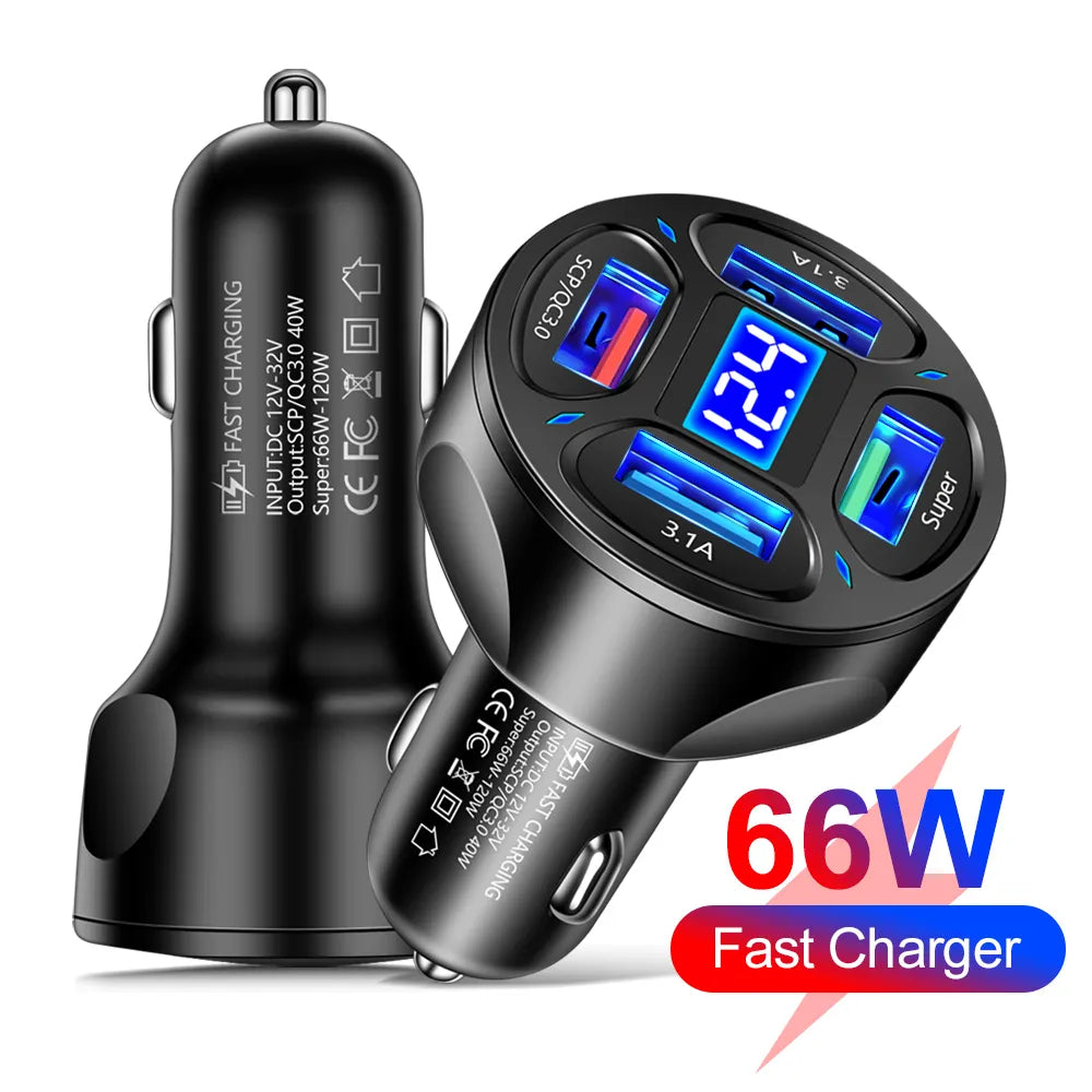 AIXXCO 3 Ports USB Car Charger 12V Quick Charge 3.0 Fast Car Cigarette Lighter For Samsung Huawei Xiaomi iphone Charger QC 3.0